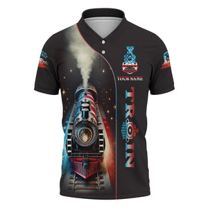 Railspirit Personalized Locomotive Power Polo Shirt – Perfect for Train Lovers