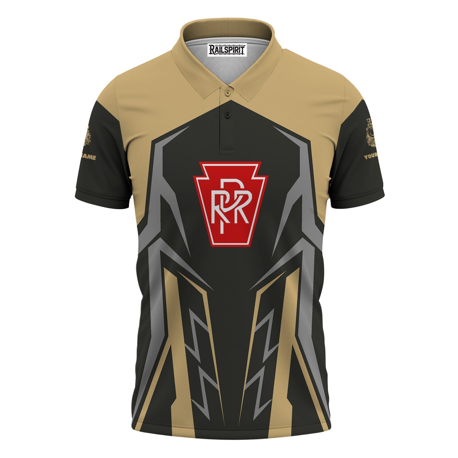 Railspirit Personalized Pennsylvania Railroad Polo Shirt Futuristic Design with Custom Job Train Shirt