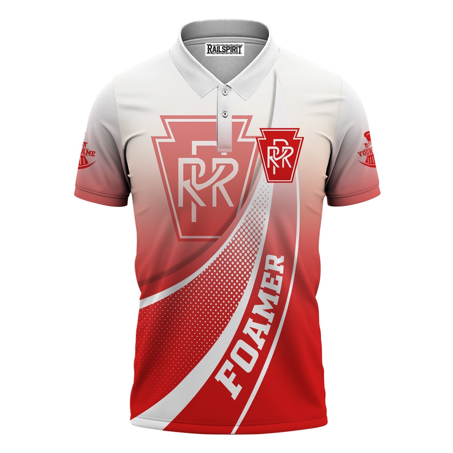 Railspirit Personalized Pennsylvania Railroad Polo Shirt Railway-Themed Style Shirt Gift Idea For Trainspotter