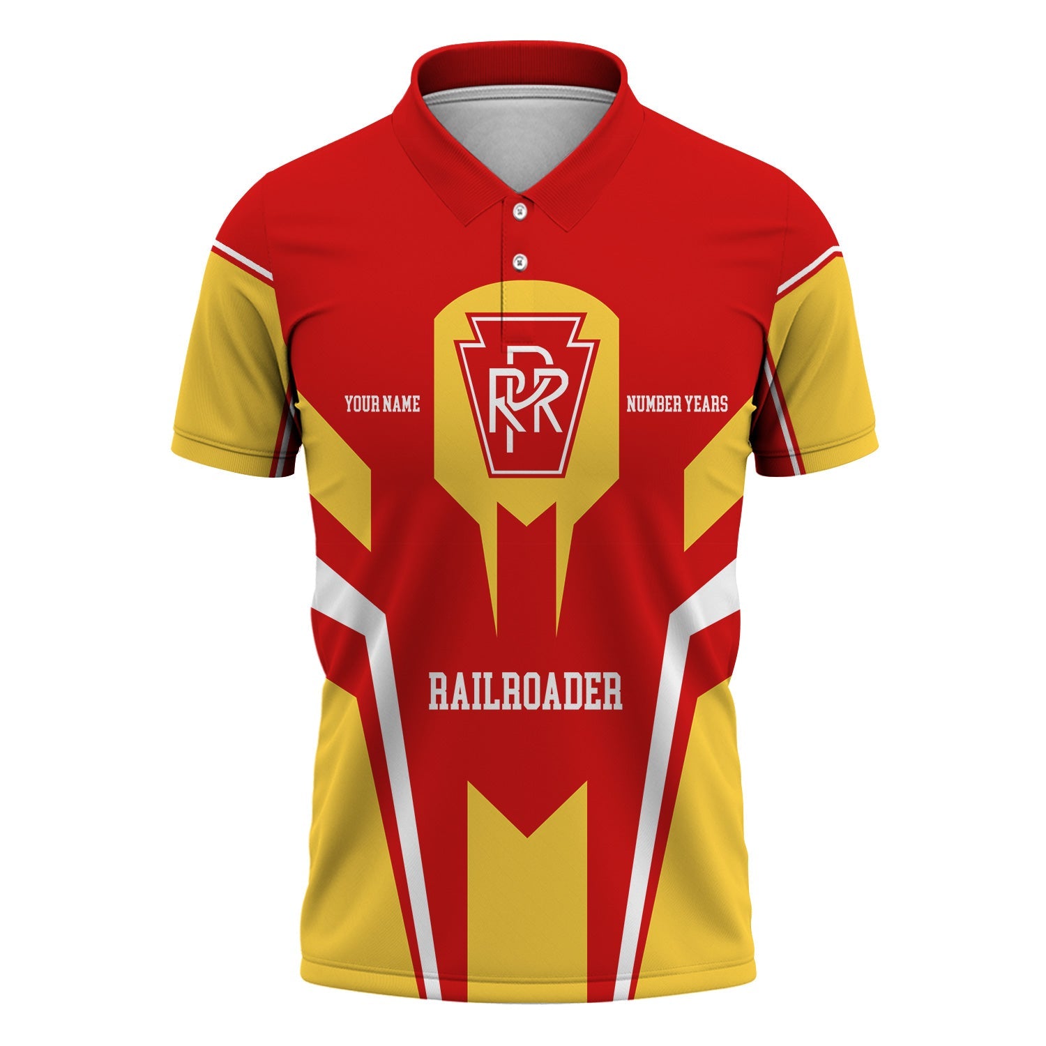 Railspirit Personalized Pennsylvania Railroad Polo Shirt Custom Year Railroader Shirt Gift Idea For Train Lover