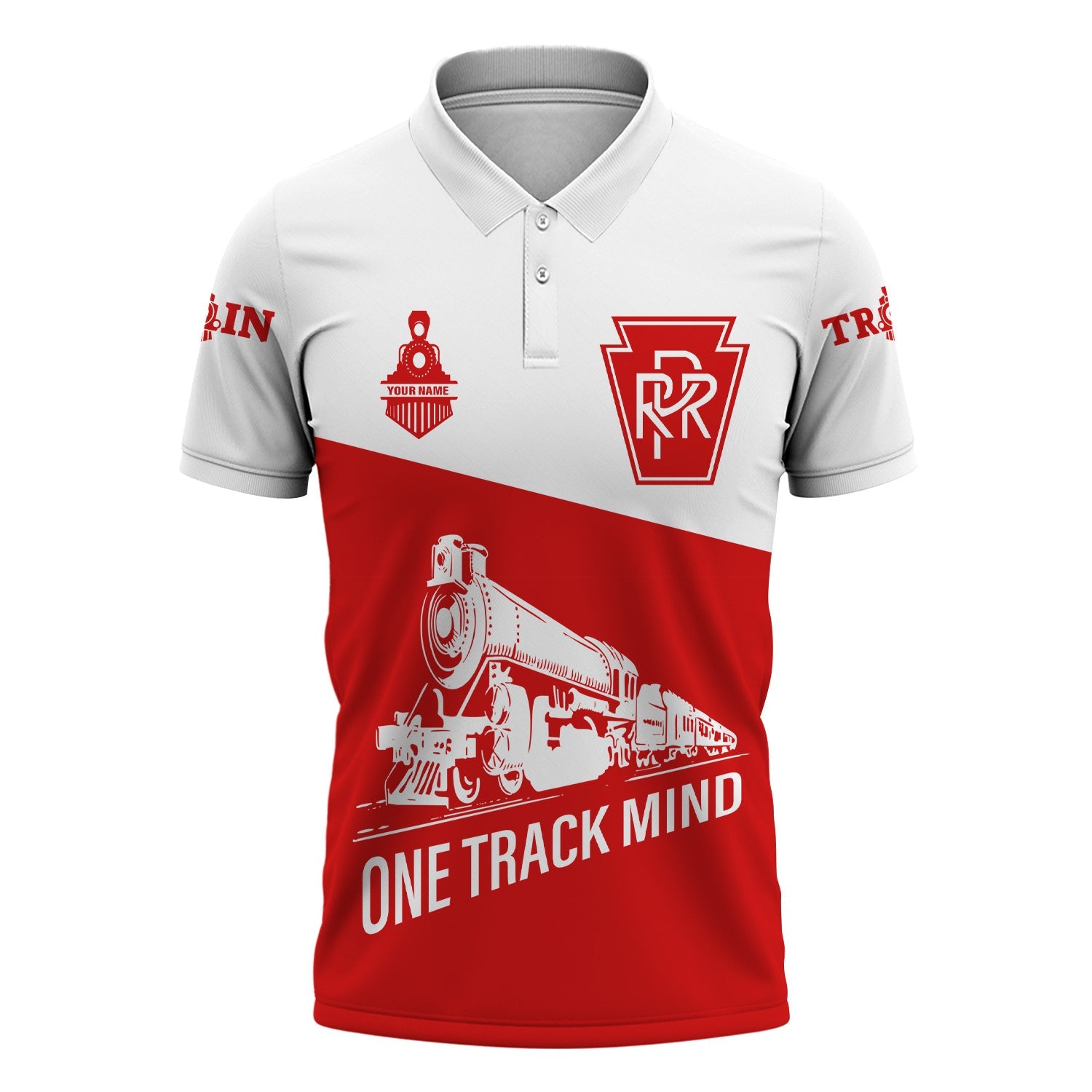 Railspirit Personalized Pennsylvania Railroad Polo Shirt One Track Mind Unisex Train Shirt Gift Idea For Train Lover