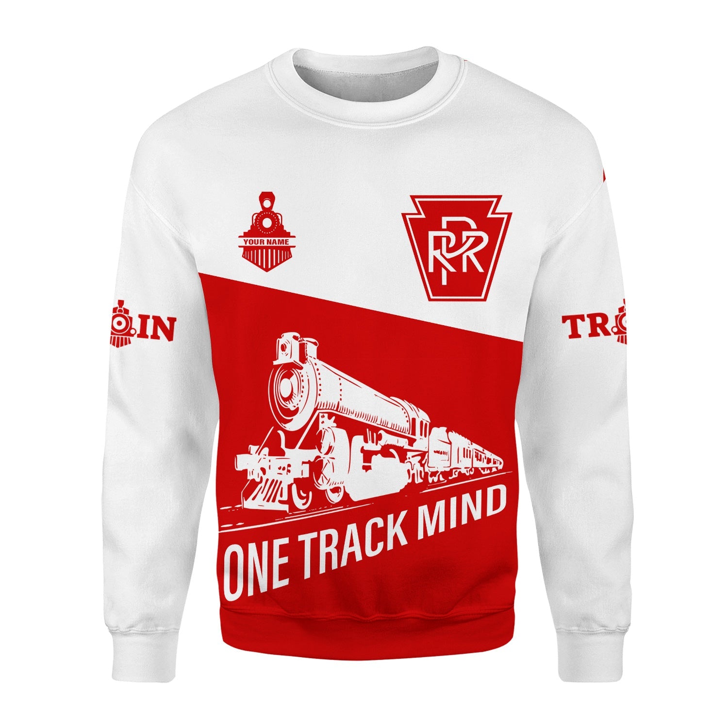 Railspirit Personalized Pennsylvania Railroad Sweatshirt One Track Mind Train Sweater Gift Idea For Train Lover