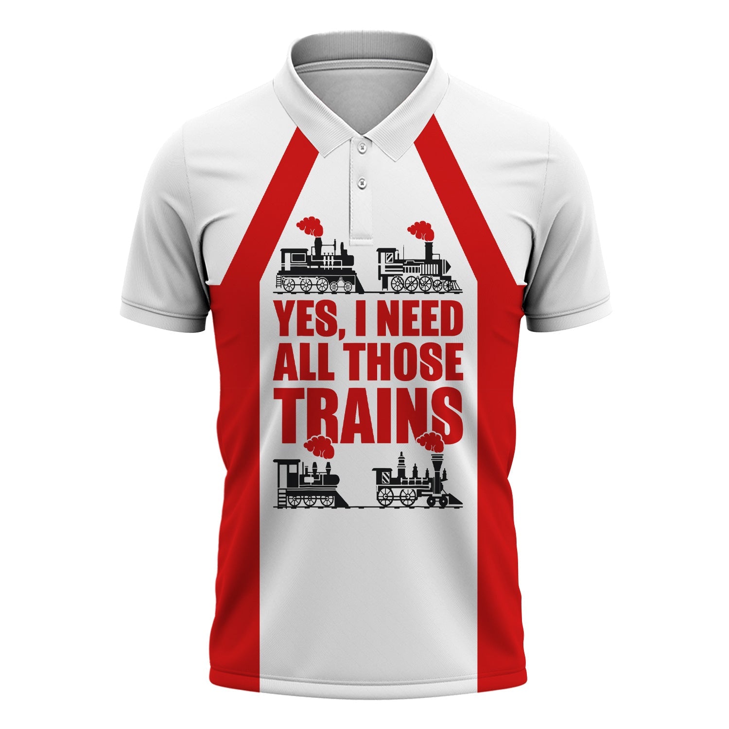 Railspirit Custom Name Pennsylvania Railroad Polo Shirt Yes I Need All Those Train Printed Shirt