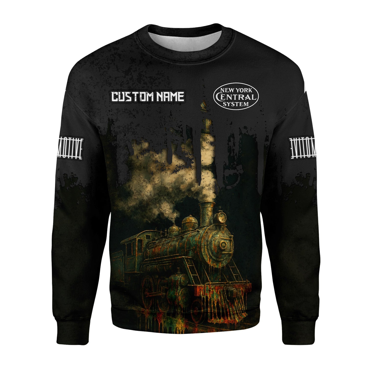 Railspirit Personalized New York Central Railroad Sweatshirt Vintage Train Art Style Shirt For Locomotive Fans