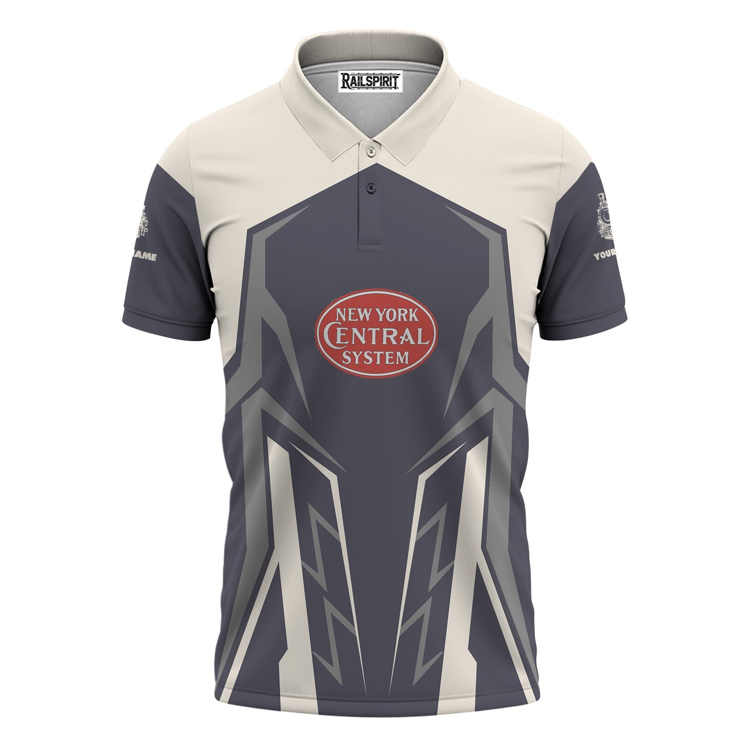Railspirit Personalized New York Central Railroad Polo Shirt Futuristic Design with Custom Job Train Shirt