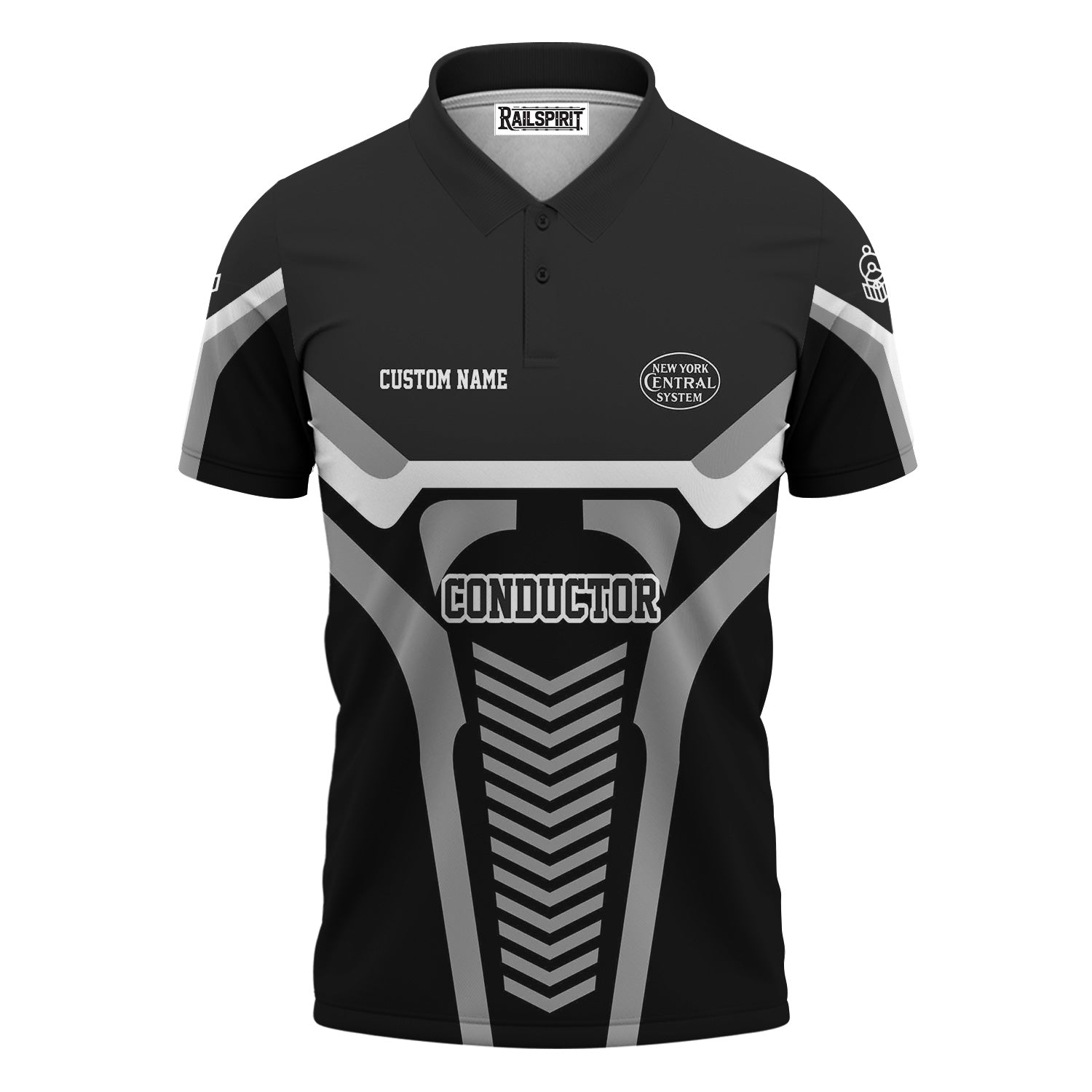 Railspirit Personalized New York Central Railroad Polo Shirt Track-Inspired with Custom Job Position  Train Shirt