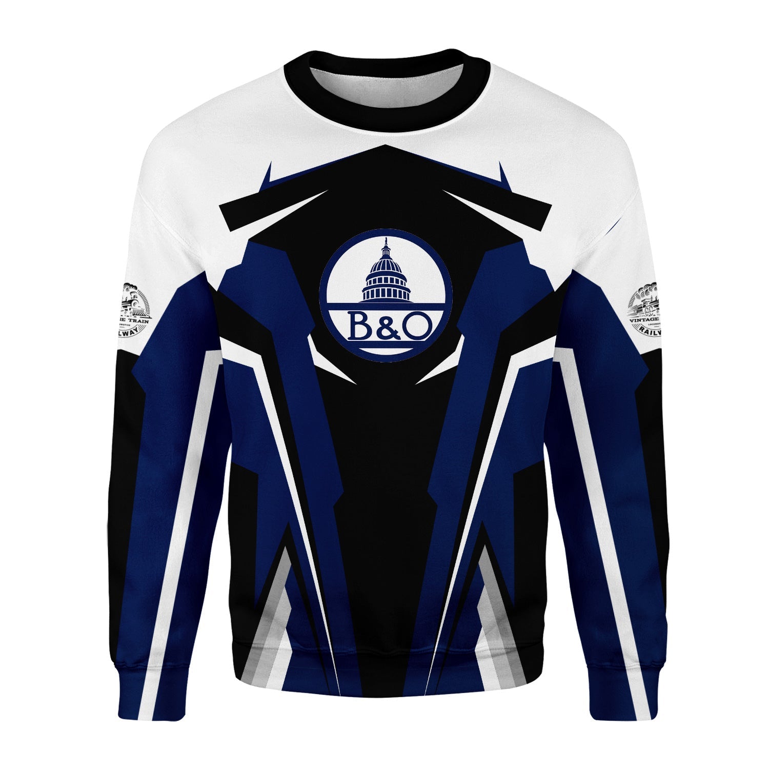 Railspirit Personalized Baltimore and Ohio Railroad Sweatshirt B&O Strong Line Style Train Unisex Shirt All Over Print