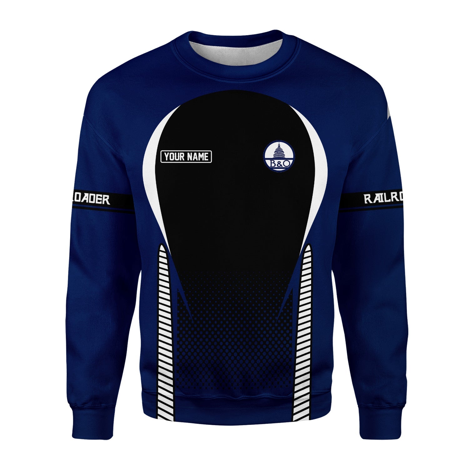 Railspirit Personalized Baltimore and Ohio Railroad Sweatshirt Stress Is Caused By Not Having Enough Trains B&O Shirt All Over Print Shirt