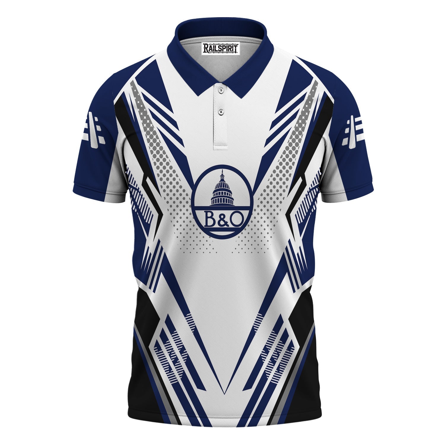 Railspirit Personalized Baltimore and Ohio Railroad Polo Shirt Railroad Tribute Design B&O Train Shirt for Train Lovers