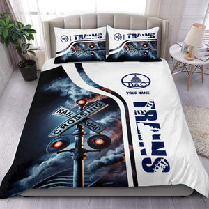 Railspirit Personalized Baltimore and Ohio Railroad Bedding Set Railroad Crossing Sign B&O Bedding Set All Over Print