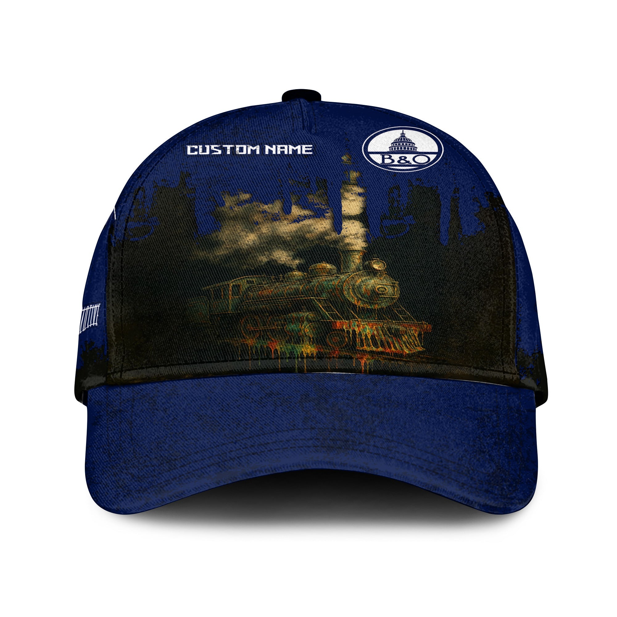 Railspirit Personalized Baltimore and Ohio Railroad Classic Cap Vintage Train Art Style B&O Cap For Locomotive Fans