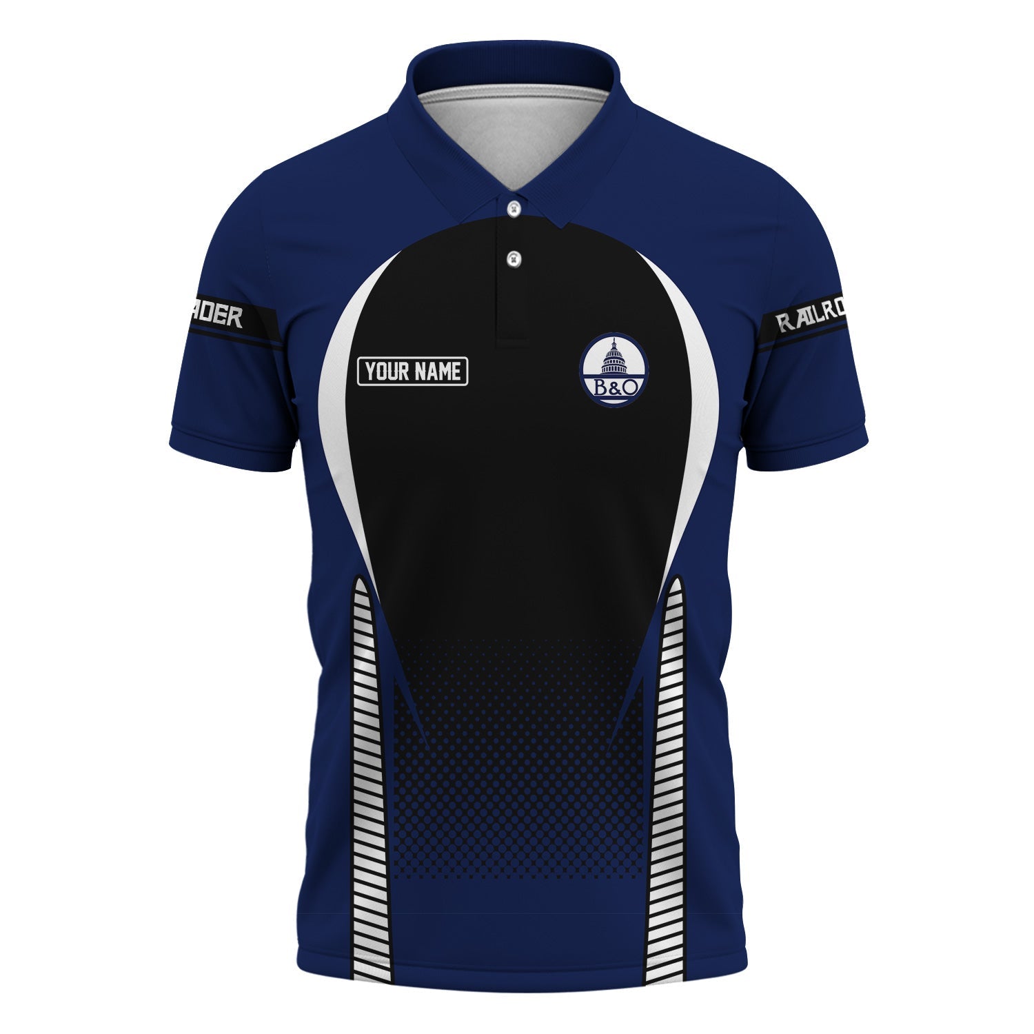 Railspirit Personalized Baltimore and Ohio Railroad Polo Shirt Stress Is Caused By Not Having Enough Trains B&O Shirt All Over Print