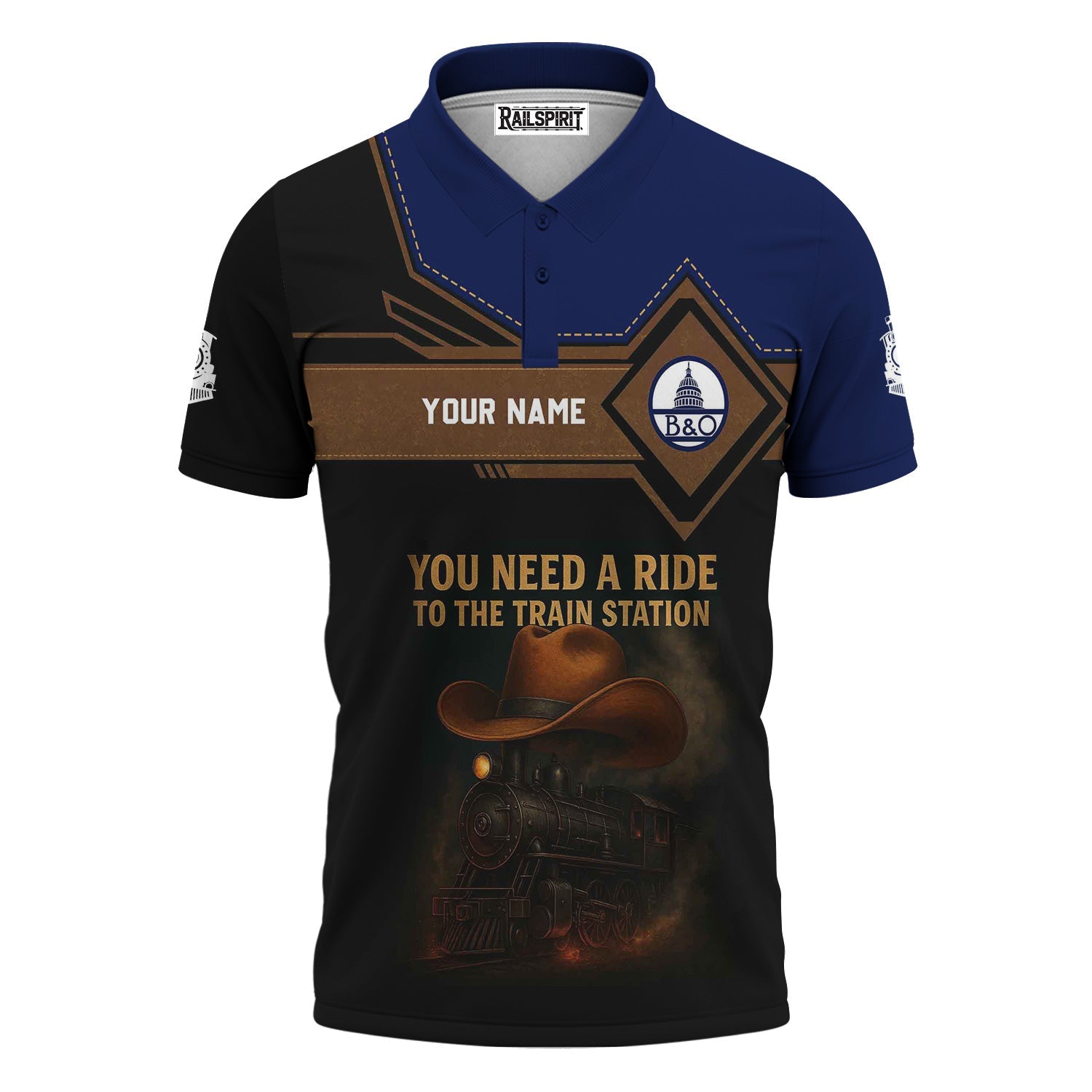 Railspirit Personalized Baltimore and Ohio Railroad Polo Shirt You Need A Ride To The Train Station B&O Shirt For Train Lovers