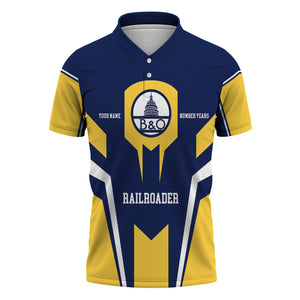 Railspirit Personalized Baltimore and Ohio Railroad Polo Shirt Custom Year Railroader B&O Shirt Gift Idea For Train Lover