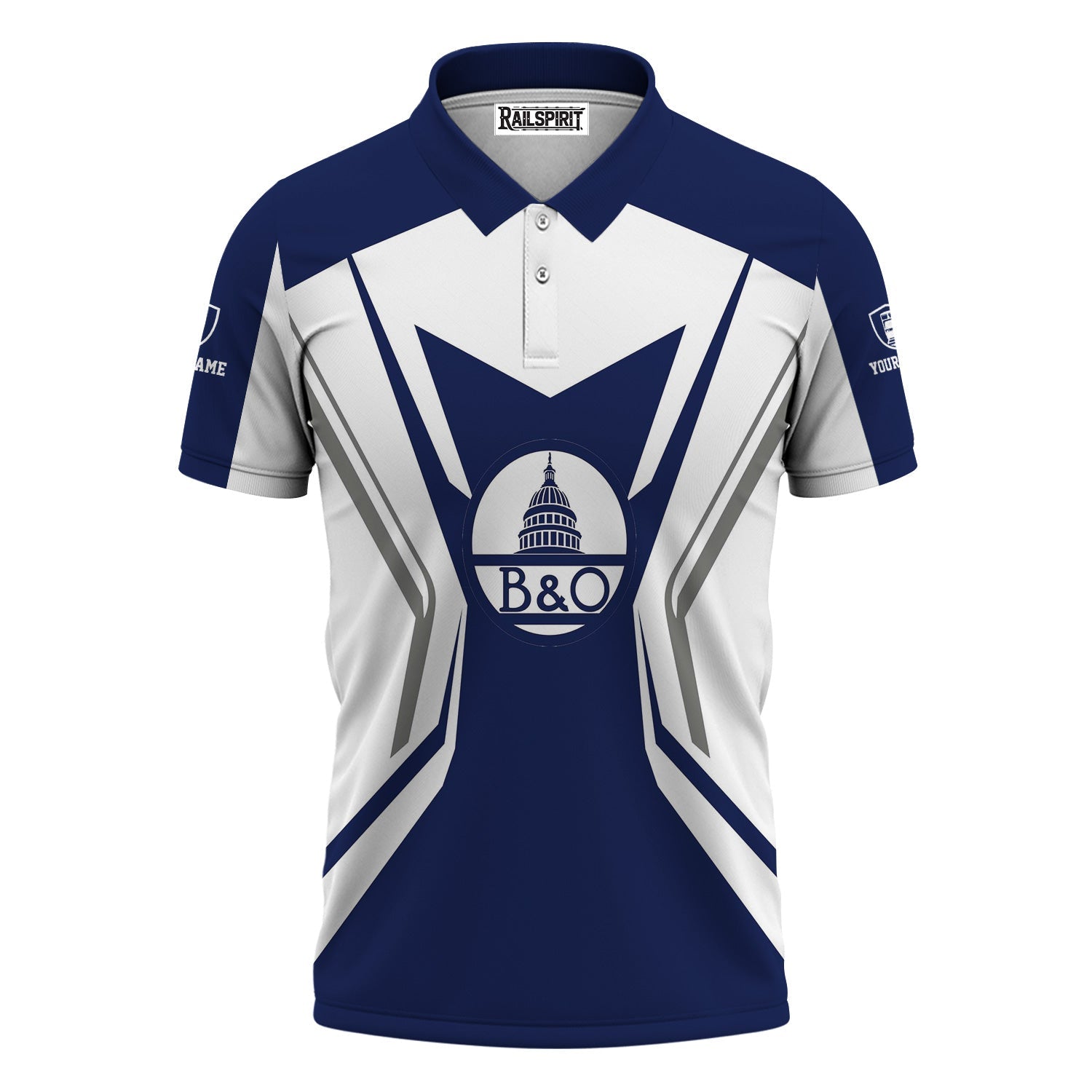 Railspirit Personalized Baltimore and Ohio Railroad Polo Shirt Unique Style with Custom Job B&O Train Shirt