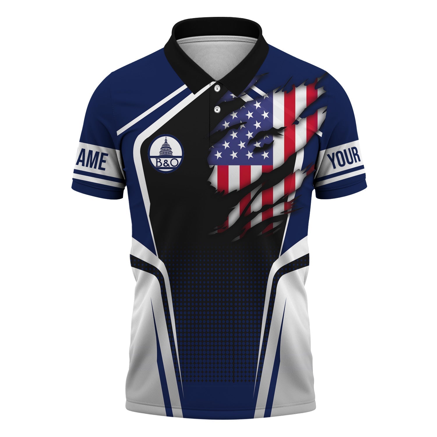 Railspirit Personalized Baltimore and Ohio Railroad Polo Shirt American Eagle Vintage Train B&O Shirt