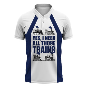 Railspirit Custom Name Baltimore and Ohio Railroad Polo Shirt Yes I Need All Those Train B&O Printed Shirt