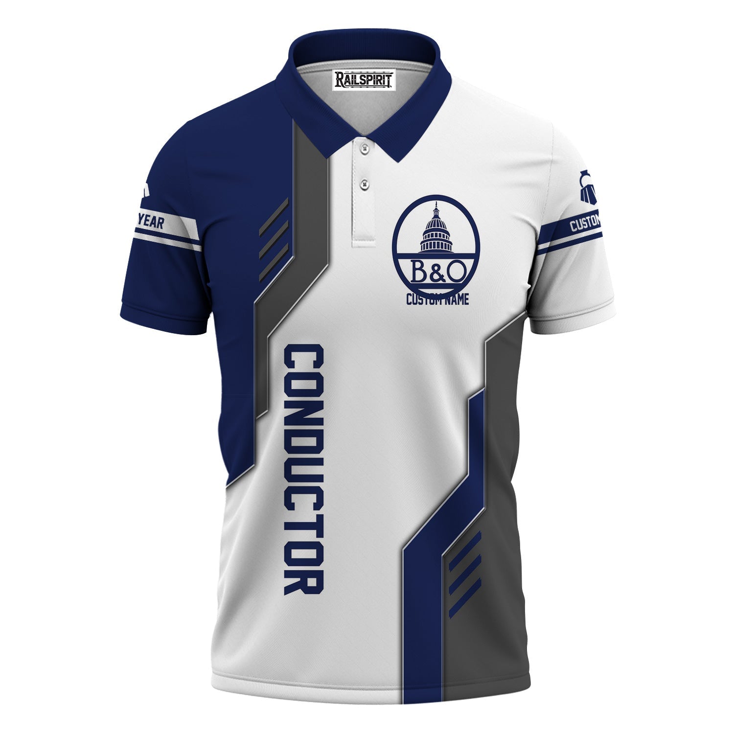 Railspirit Personalized Baltimore and Ohio Railroad Polo Shirt Unique Railway Style with Custom Job B&O Train Shirt