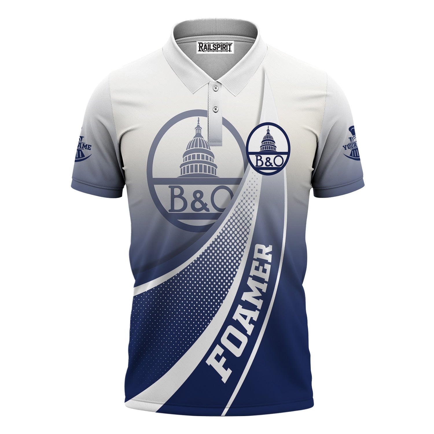 Railspirit Personalized Baltimore and Ohio Railroad Polo Shirt Railway-Themed Style B&O Shirt Gift Idea For Trainspotter