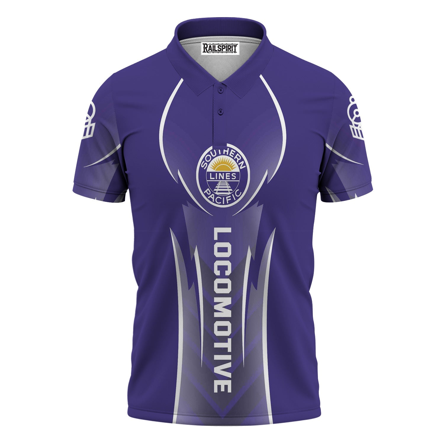 Railspirit Personalized Southern Pacific Railroad Polo Shirt Striking Line Style Train Shirt For Locomotive Lovers