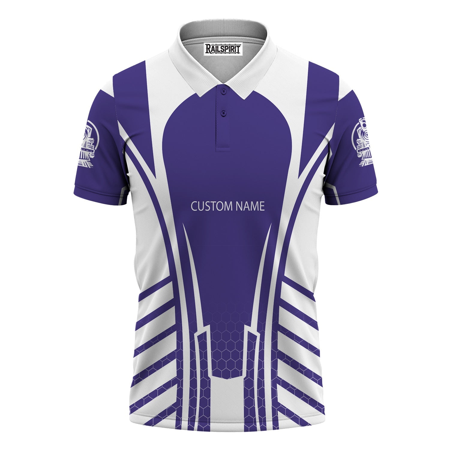 Railspirit Personalized Southern Pacific Railroad Polo Shirt Striped Railroad Style Train Shirt All Over Print