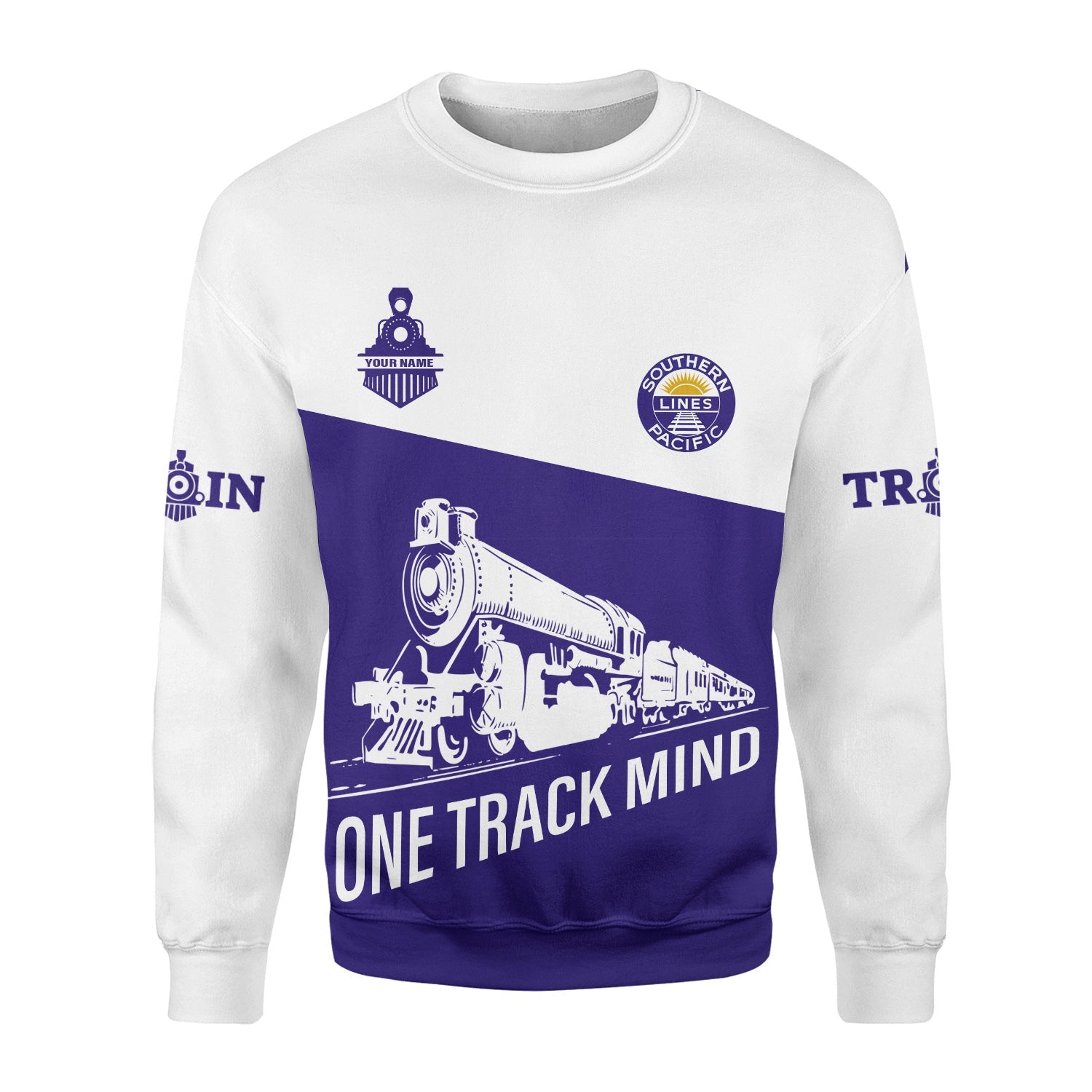 Railspirit Personalized Southern Pacific Railroad Sweatshirt One Track Mind Train Sweater Gift Idea For Train Lover