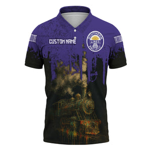 Railspirit Personalized Southern Pacific Railroad Polo Shirt Vintage Train Art Style Shirt For Locomotive Fans