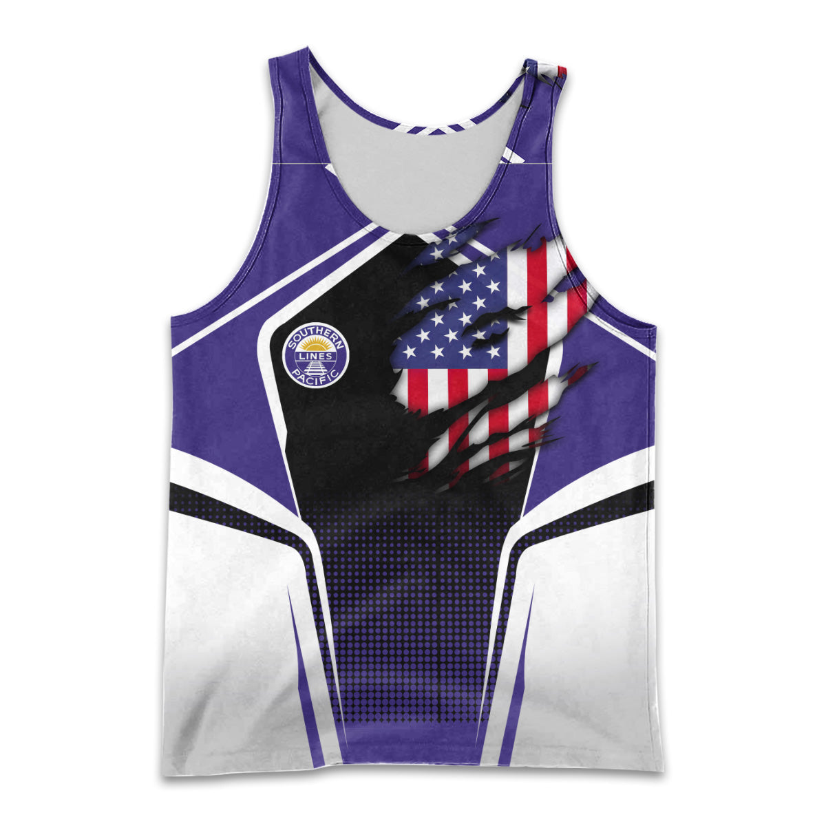 Railspirit Personalized Southern Pacific Railroad Men Tank Top American Eagle Vintage Train Shirt