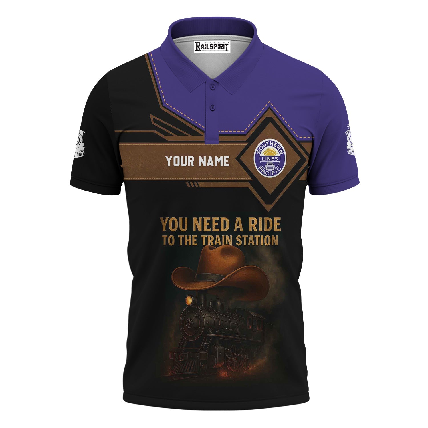 Railspirit Personalized Southern Pacific Railroad Polo Shirt You Need A Ride To The Train Station Shirt For Train Lovers