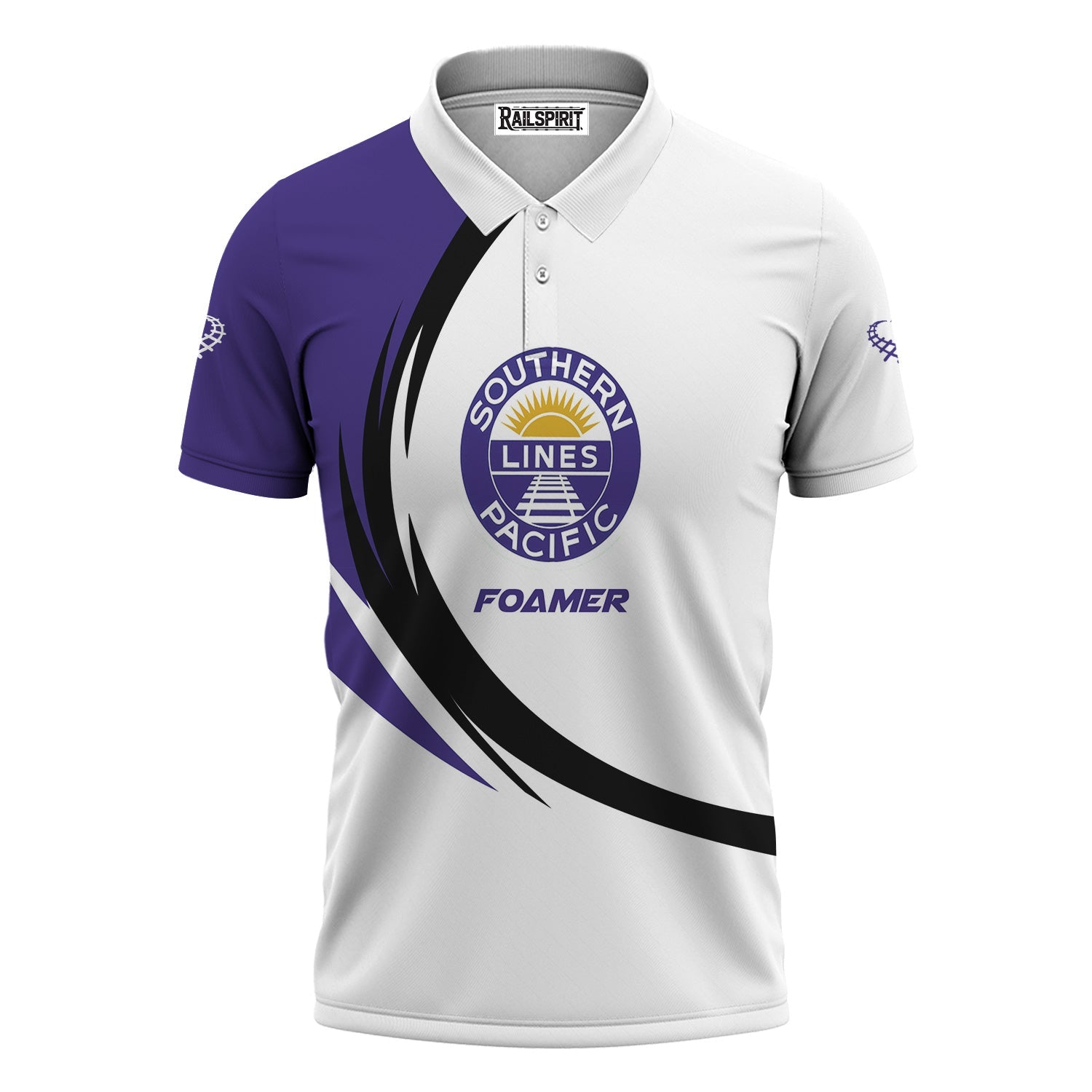 Railspirit Personalized Southern Pacific Railroad Polo Shirt Unique Graphic Style Shirt For Train Enthusiasts