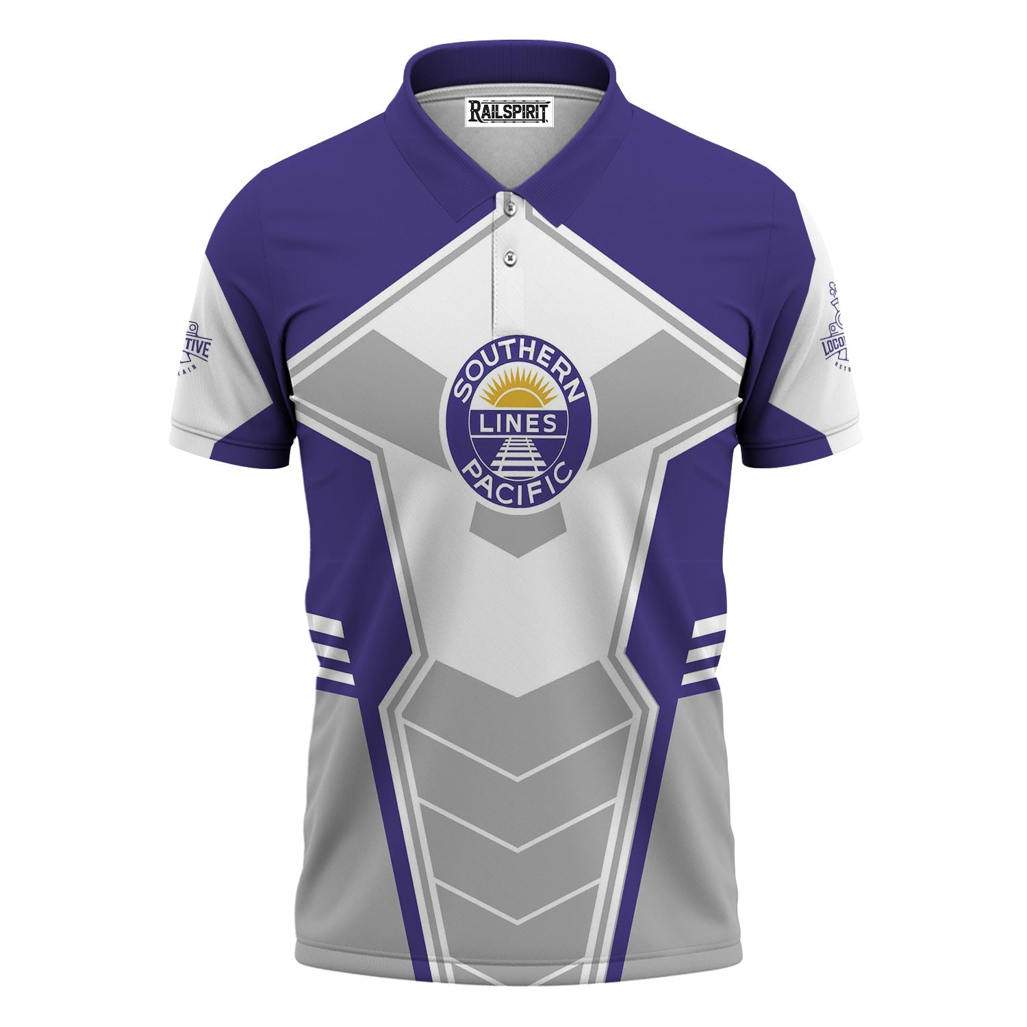 Railspirit Personalized Southern Pacific Railroad Polo Shirt Engine-Inspired Style Train Shirt for Railroad Fanatic