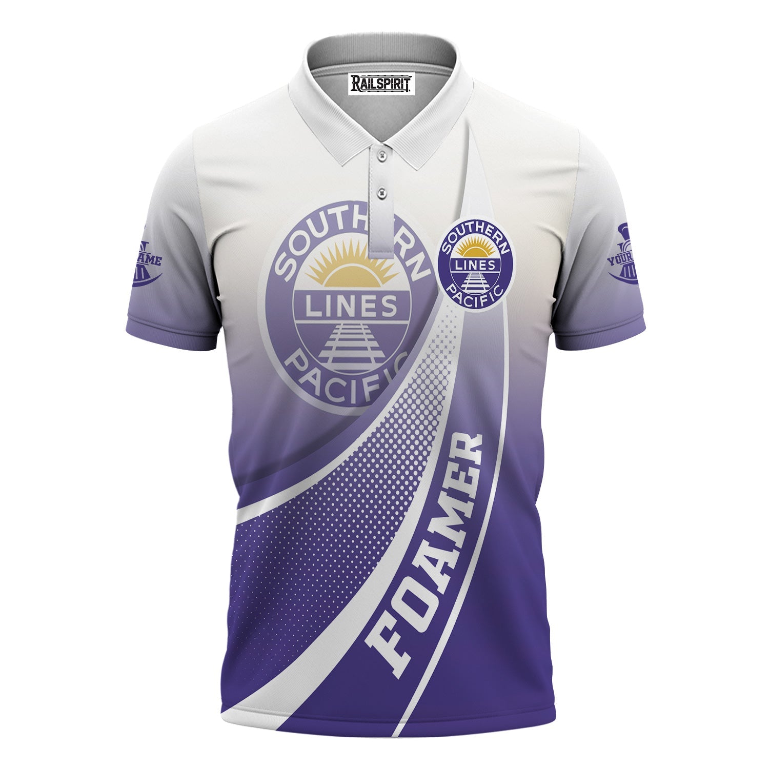 Railspirit Personalized Southern Pacific Railroad Polo Shirt Railway-Themed Style Shirt Gift Idea For Trainspotter