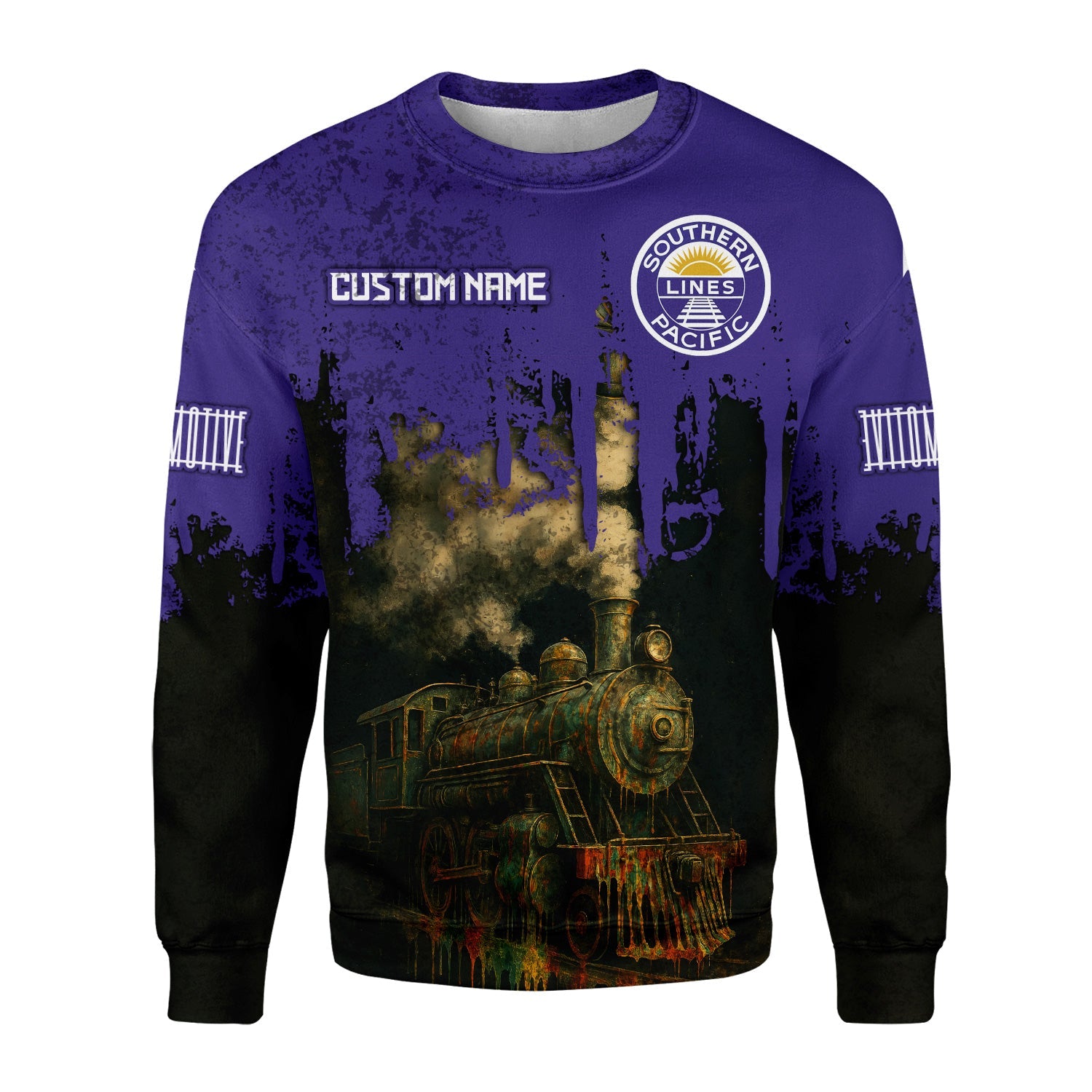 Railspirit Personalized Southern Pacific Railroad Sweatshirt Vintage Train Art Style Shirt For Locomotive Fans