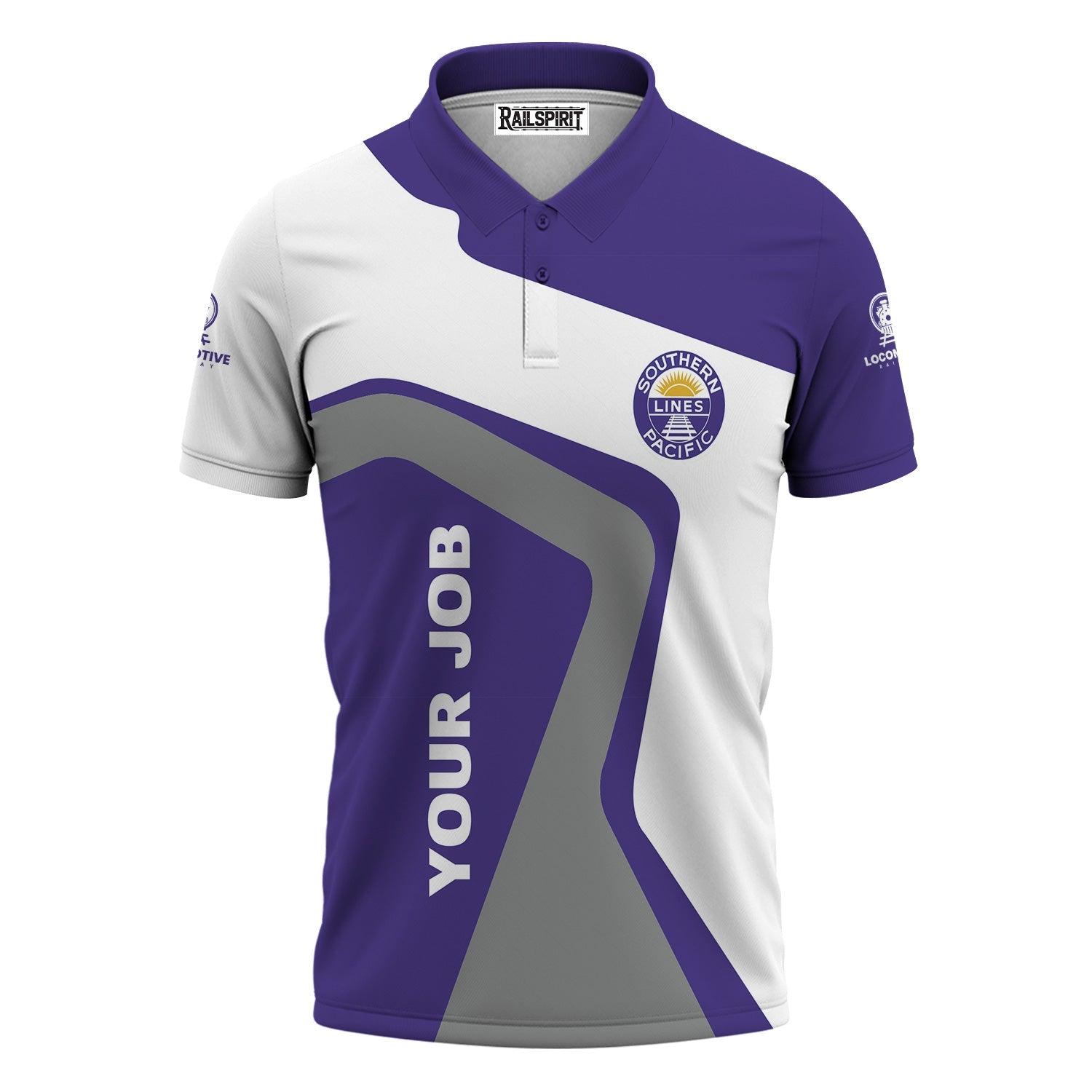 Railspirit Personalized Southern Pacific Railroad Polo Shirt Unique Design with Custom Job Position Train Shirt