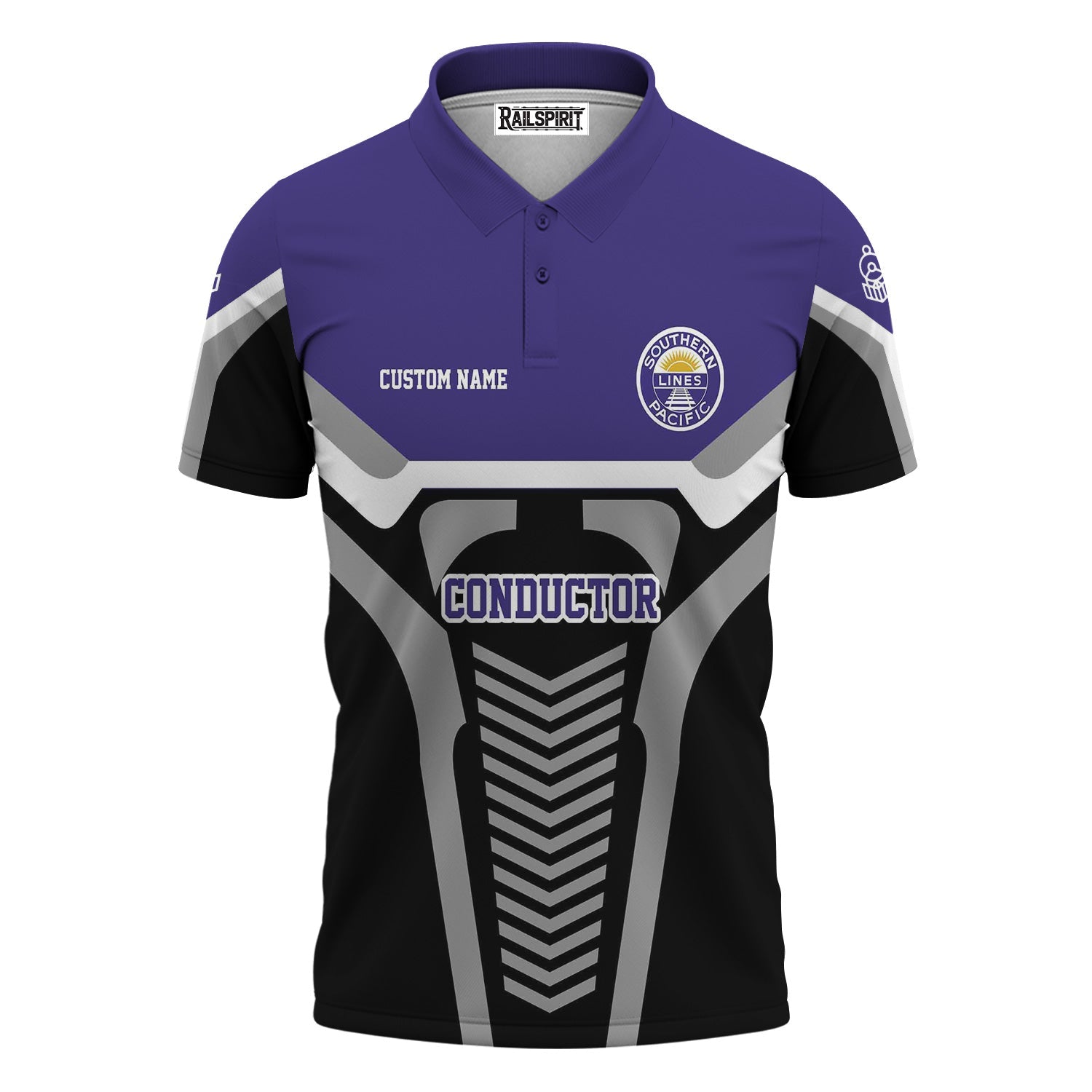 Railspirit Personalized Southern Pacific Railroad Polo Shirt Track-Inspired with Custom Job Position Train Shirt