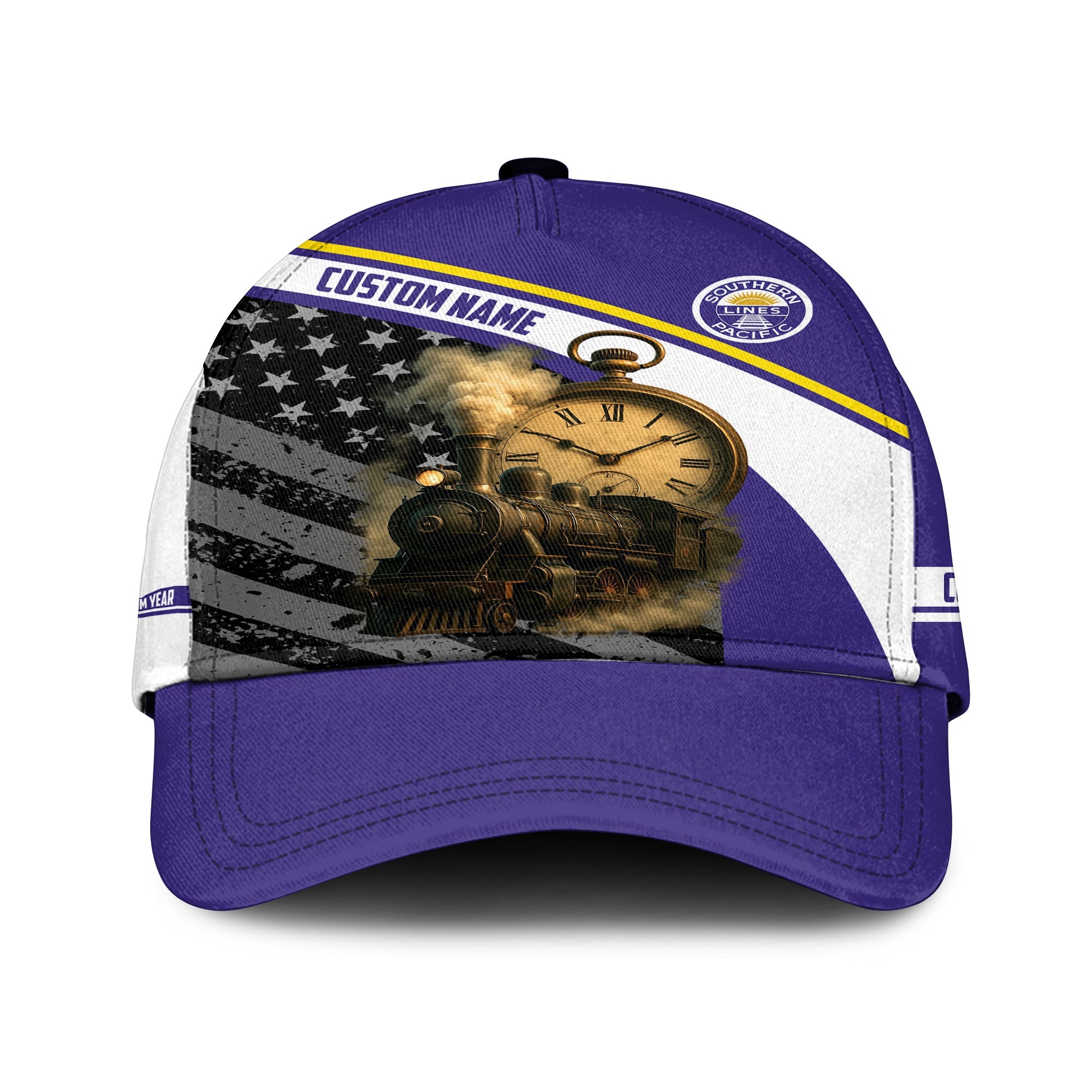 Railspirit Personalized Southern Pacific Railroad Classic Cap Classic Steam Engine With Retro Pocket Watch Cap All Over Print