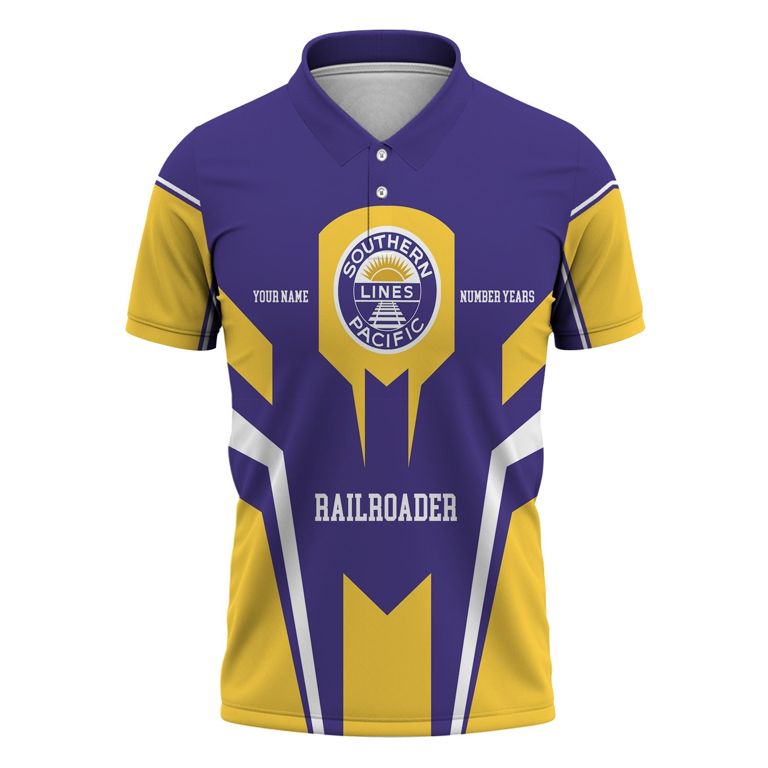 Railspirit Personalized Southern Pacific Railroad Polo Shirt Custom Year Railroader Shirt Gift Idea For Train Lover