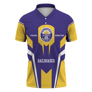Railspirit Personalized Southern Pacific Railroad Polo Shirt Custom Year Railroader Shirt Gift Idea For Train Lover