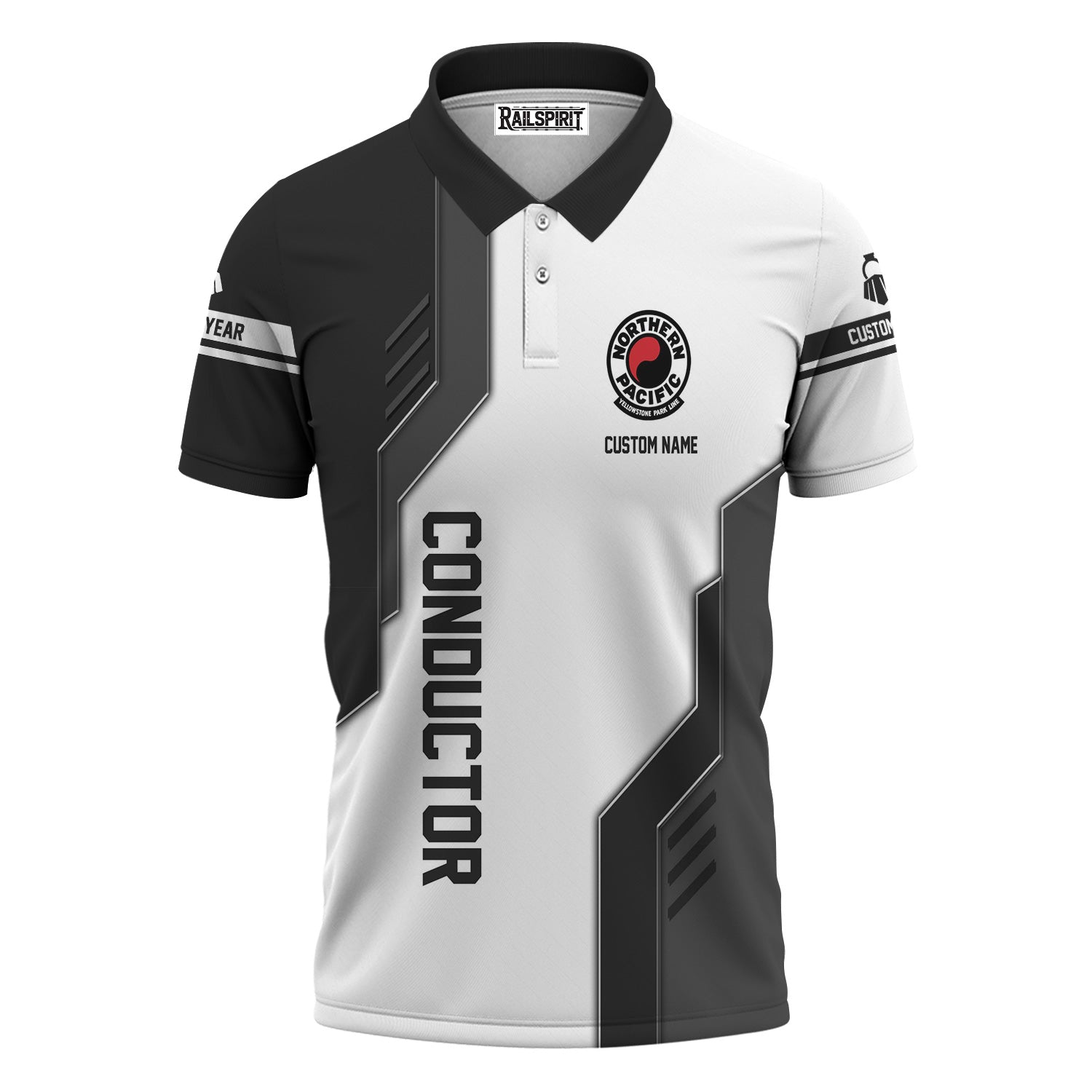 Railspirit Personalized Northern Pacific Railway Polo Shirt Unique Railway Style with Custom Job Train Shirt