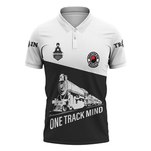 Railspirit Personalized Northern Pacific Railway Polo Shirt One Track Mind Unisex Train Shirt Gift Idea For Train Lover