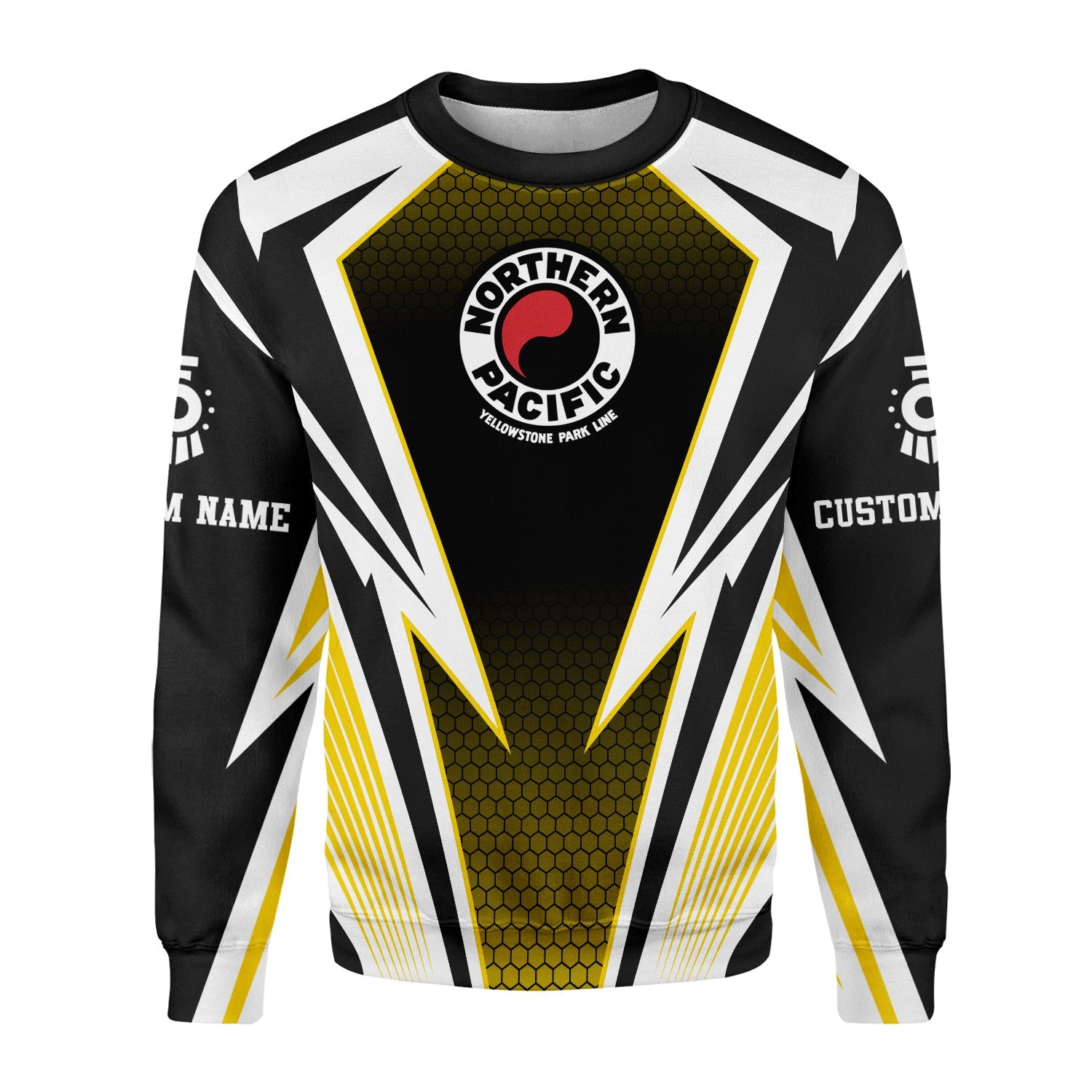 Railspirit Personalized Northern Pacific Railway Sweatshirt Lightning Graphic Style Shirt Gift Idea For Train Lover