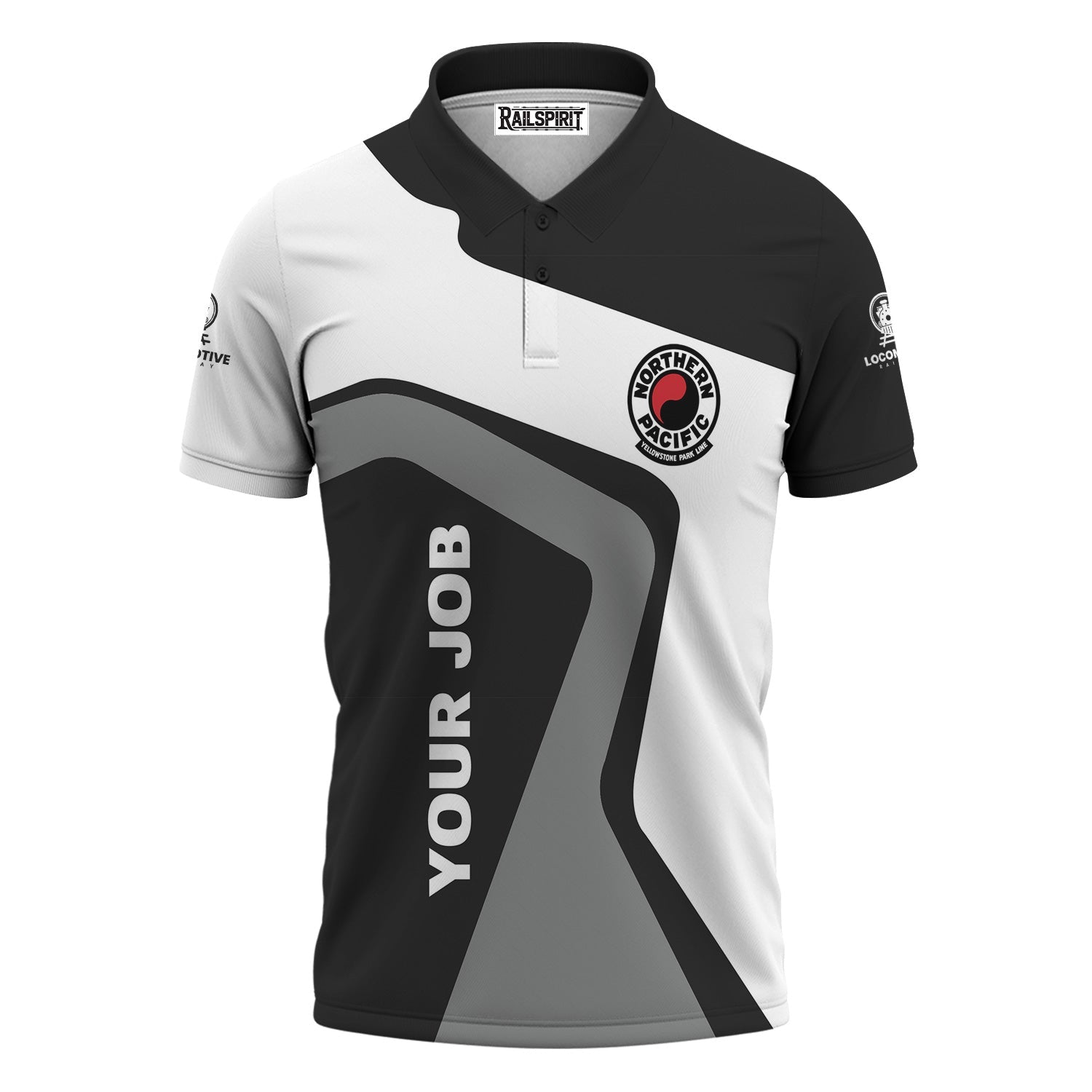 Railspirit Personalized Northern Pacific Railway Polo Shirt Unique Design with Custom Job Position Train Shirt