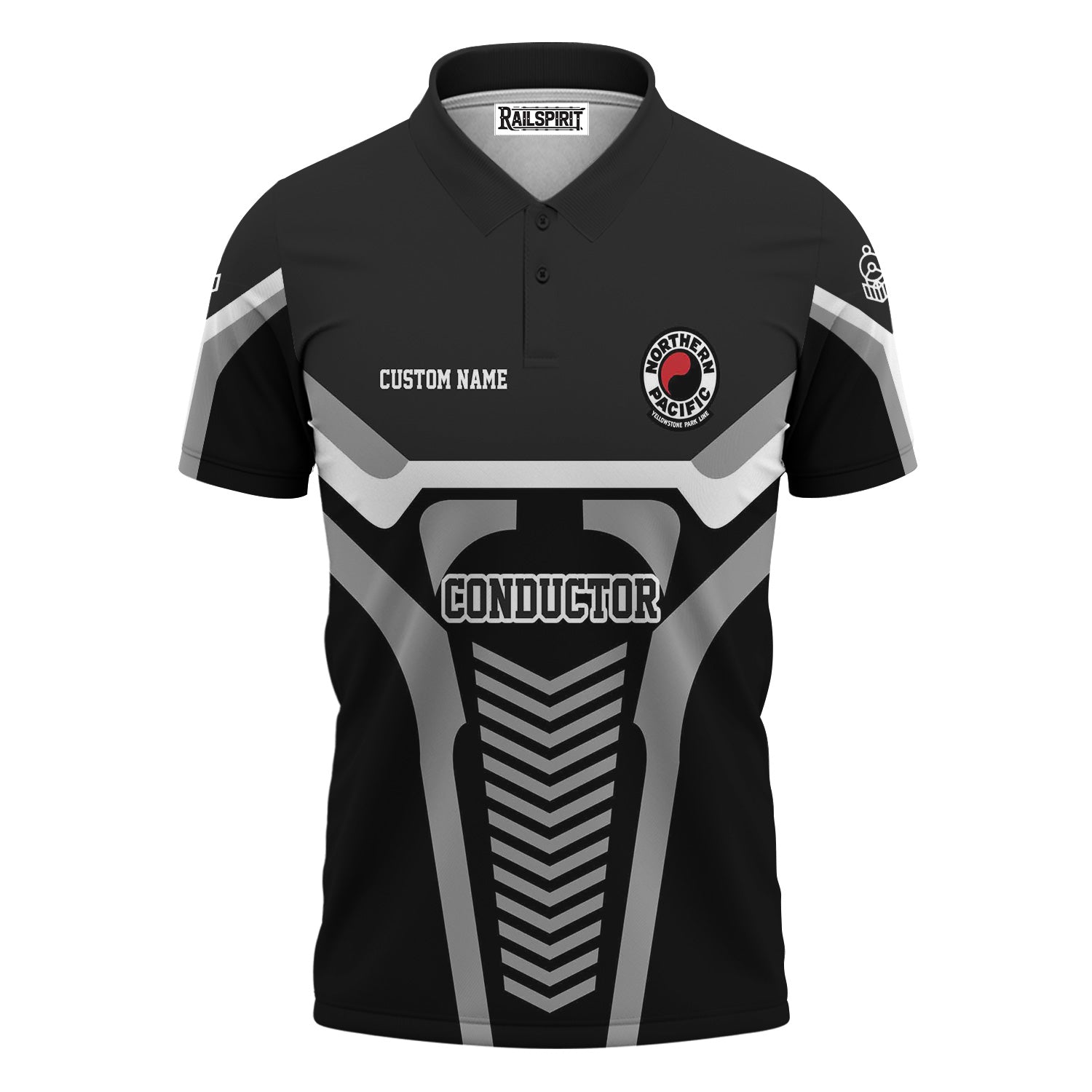 Railspirit Personalized Northern Pacific Railway Polo Shirt Track-Inspired with Custom Job Position Train Shirt