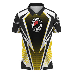 Railspirit Personalized Northern Pacific Railway Polo Shirt Lightning Graphic Style Shirt Gift Idea For Train Lover