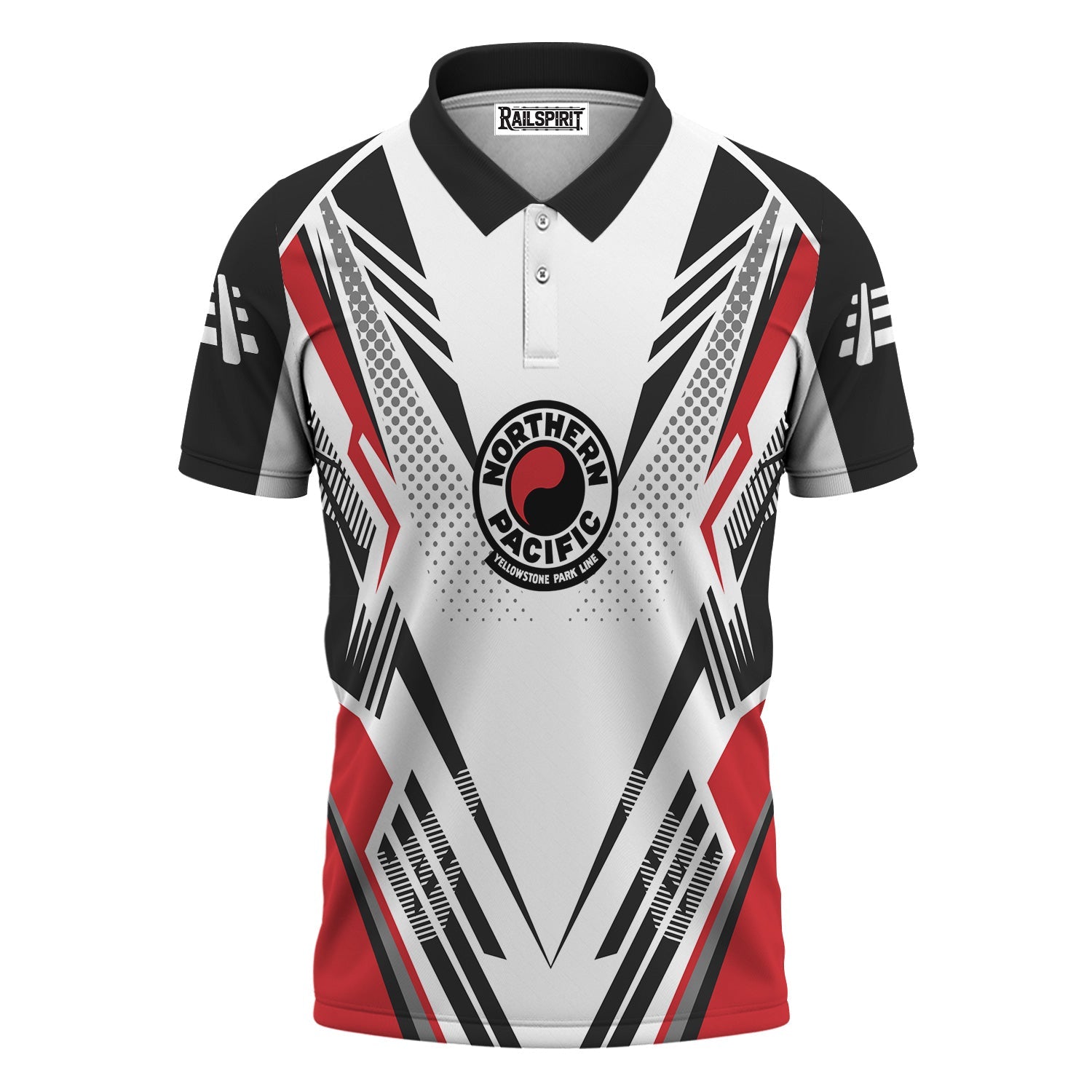 Railspirit Personalized Northern Pacific Railway Polo Shirt Railroad Tribute Design Train Shirt for Train Lovers