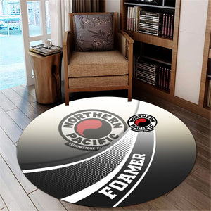 Railspirit Northern Pacific Railway Round Mat Railway-Themed Style Mat Gift Idea For Trainspotter