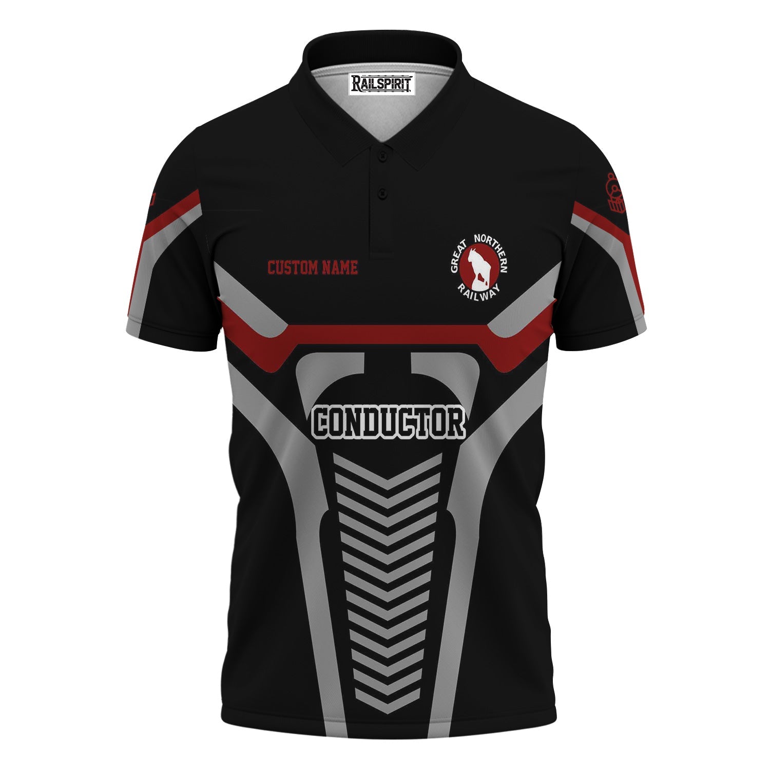 Railspirit Personalized Great Northern Railway Polo Shirt Track-Inspired with Custom Job Position GNR Train Shirt