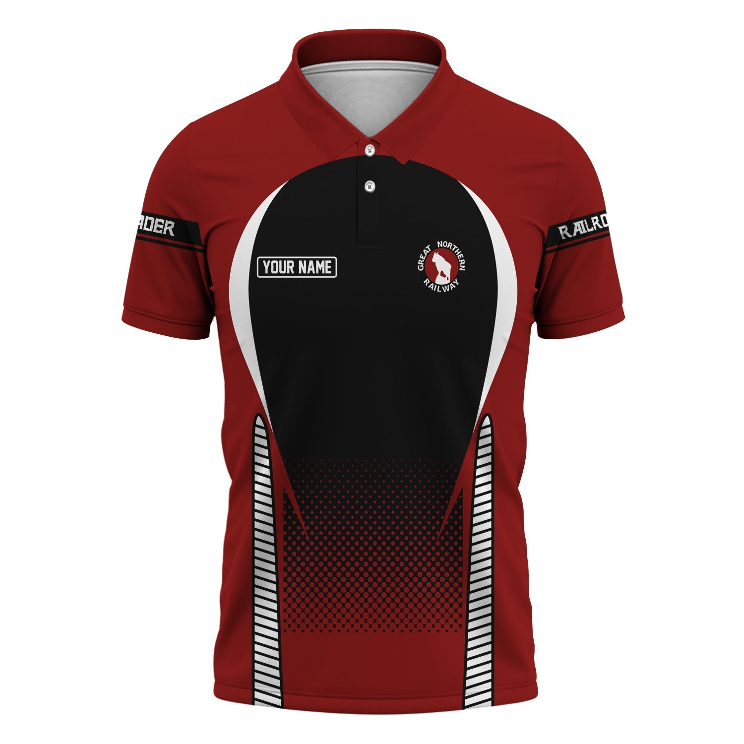 Railspirit Personalized Great Northern Railway Polo Shirt Stress Is Caused By Not Having Enough Trains GNR Shirt All Over Print