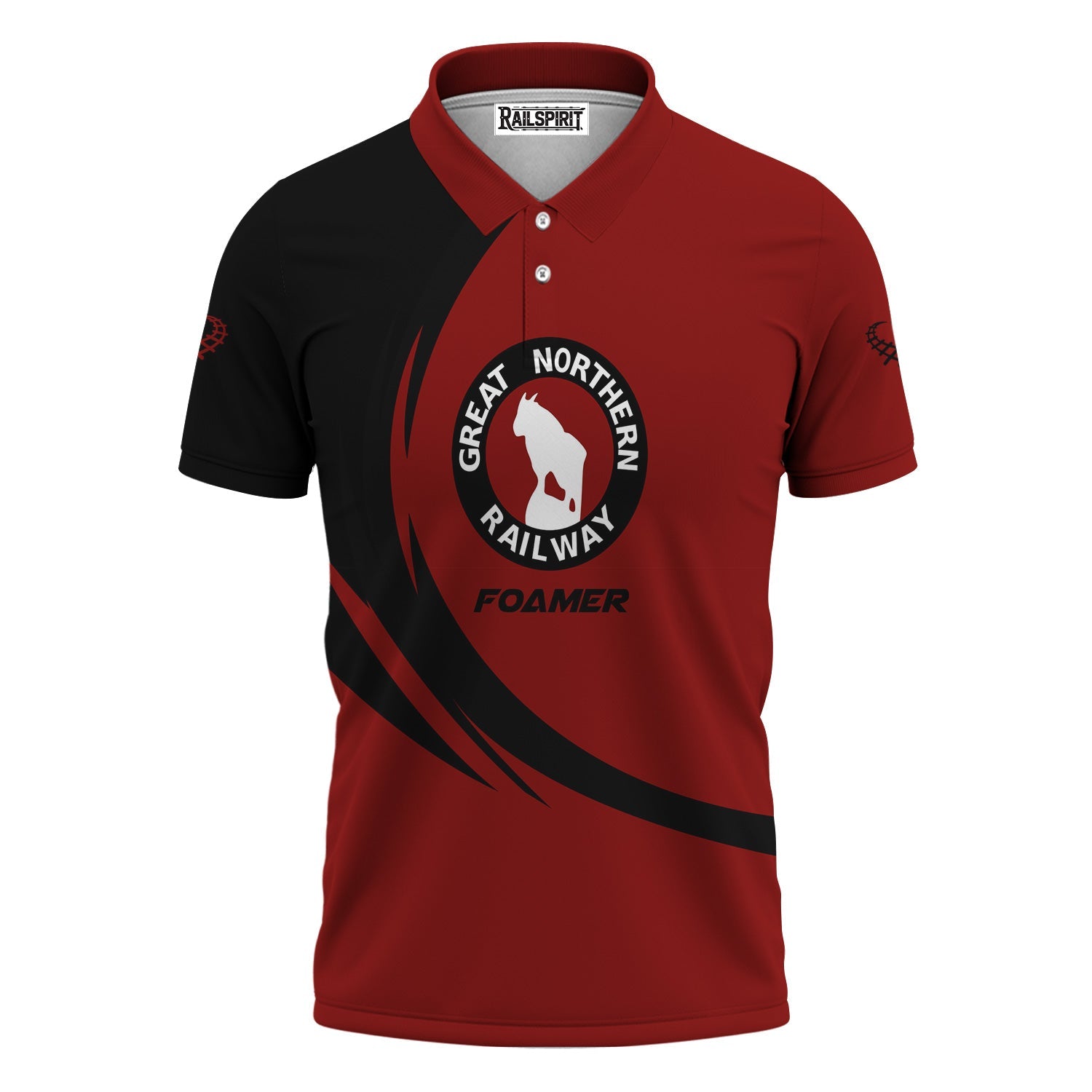 Railspirit Personalized Great Northern Railway Polo Shirt Unique Graphic Style GNR Shirt For Train Enthusiasts