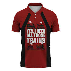 Railspirit Custom Name Great Northern Railway Polo Shirt Yes I Need All Those Train GNR Printed Shirt
